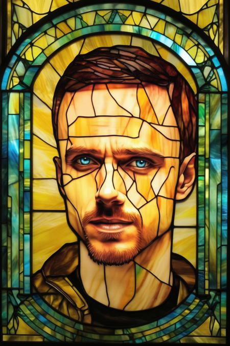 00539-470107063-_lora_Stained Glass Portrait_1_Stained Glass Portrait - stained glass window of Aaron Paul as Jessie Pinkman.png